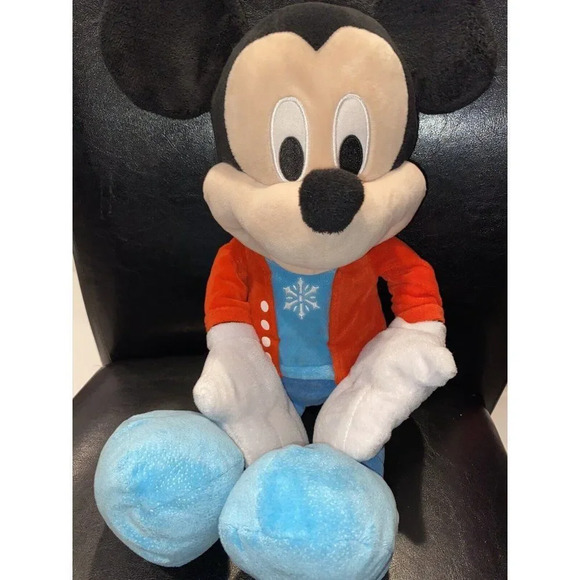 Disney Other - 2017 Disney Mickey Mouse Plush 19" Large Snowflake Christmas Holiday Pre Owned